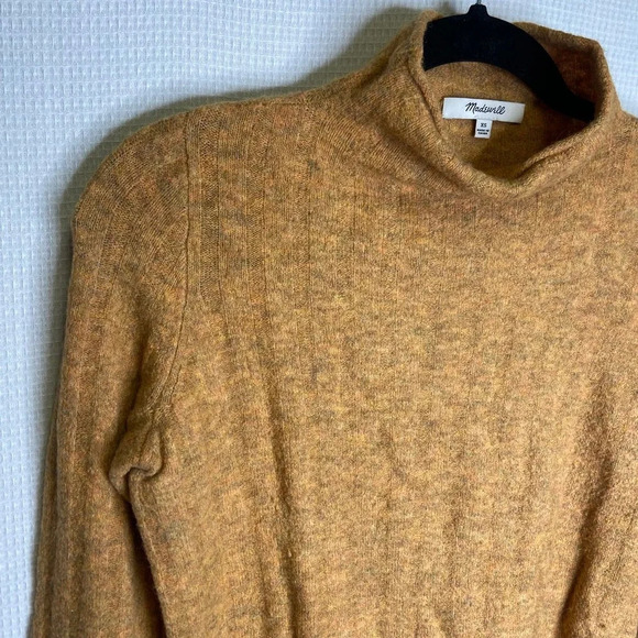 Madewell | Mockneck Mustard Sweater Alpaca Wool - Picture 2 of 7